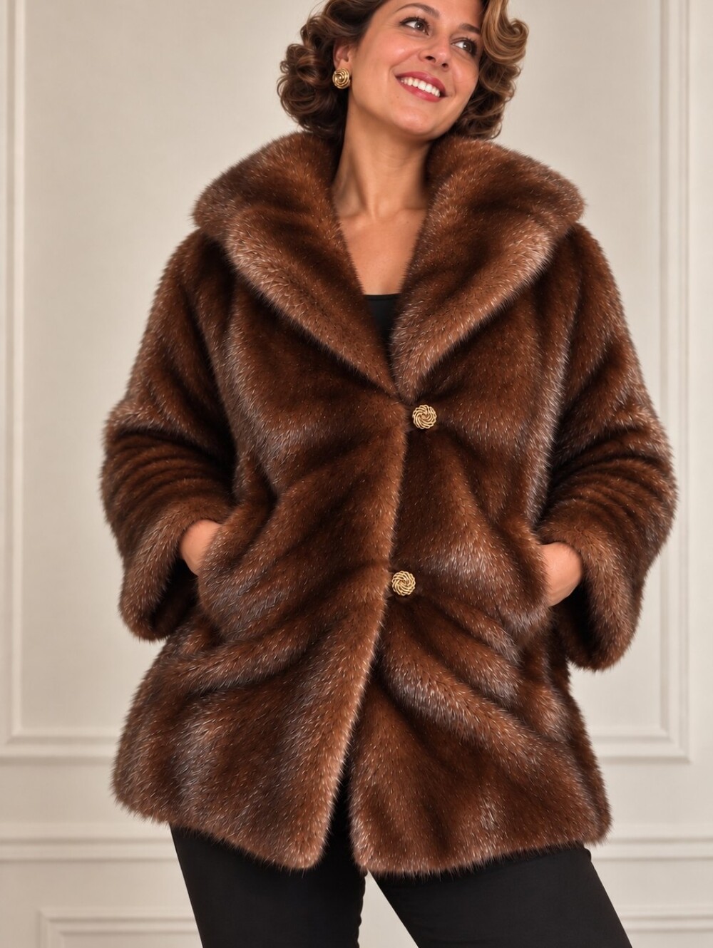Vintage Genuine Natural Mink Fur Coat | Women’s Jacket | 50s Mob Wife